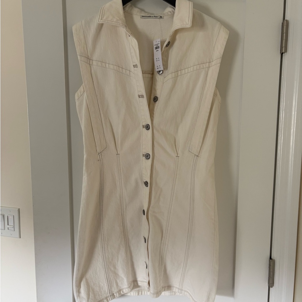 Abercrombie & Fitch Cream Denim Dress